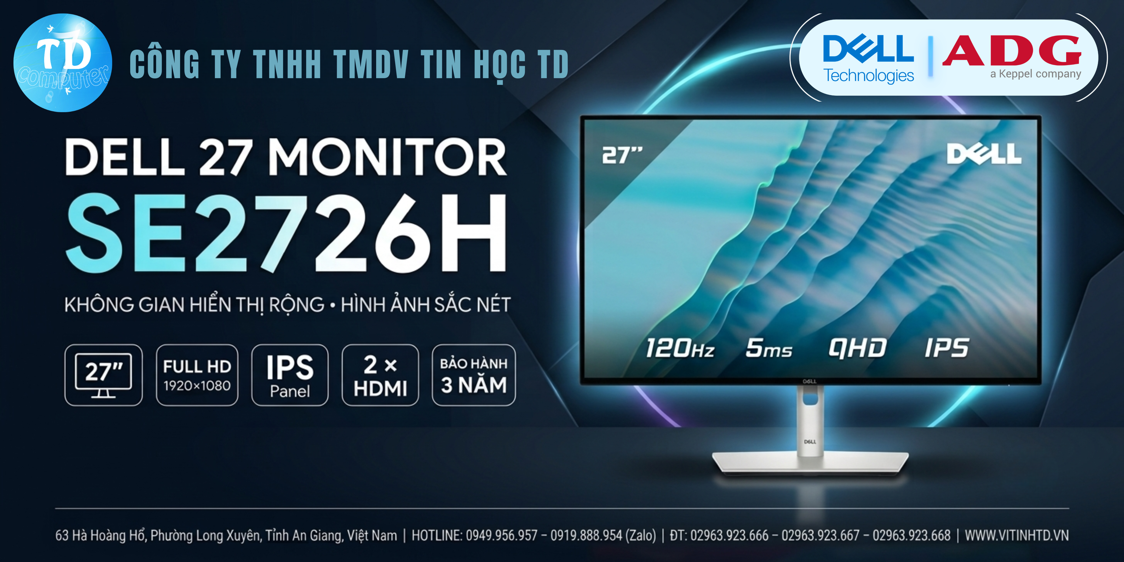 MÀN HÌNH DELL SE2726H 27″ FHD IPS 144Hz 1ms