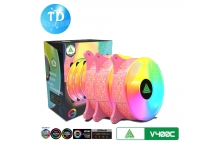 Bộ Kit 3 Fan Case 12cm VSP V400C [HỒNG] LED ARGB (1 Hub + 1 Remote + 3 Fan) - Hàng chính hãng VSP phân phối