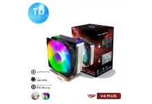 Tản nhiệt CPU VSP V4 Plus [ĐEN] LED ARGB (Tản khí 4 ống đồng, 1 Fan 12cm, Full Socket) - Hàng chính hãng VSP phân phối