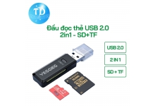 Đầu đọc thẻ USB 2.0 2 trong 1 SD+TF - VegGieg V-C202
