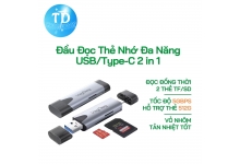 Đầu Đọc Thẻ Nhớ Đa Năng USB/USB Type C 2in1 hỗ trợ SD/TF VegGieg - V-C305 