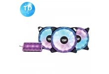 Bộ Kit 3 Fan Case 12cm VSP V208B LED ARGB (1 Hub + 1 Remote + 3 Fan) - Hàng chính hãng VSP phân phối