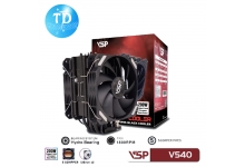 Tản nhiệt CPU VSP V540 [ĐEN] (Tản khí 5 ống đồng, 2 Fan 12cm, Full Socket) - Hàng chính hãng VSP phân phối