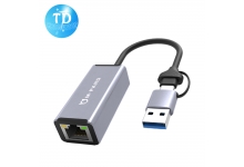 DÂY CÁP TÍN HIỆU CHUYỂN ĐỔI CỔNG  USB/TYPE-C RA CỔNG LAN 100M 20CM MD081 M-PARD