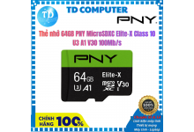 Thẻ nhớ 64GB PNY MicroSDXC Elite-X Class 10 U3 A1 V30 100Mb/s (Không Adapter) - Hàng chính hãng