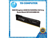 Ram Desktop Kingston Fury Beast Black 16GB DDR4 Bus 3200Mhz (KF432C16BB1/16WP) - Hàng chính hãng Viết Sơn phân phối
